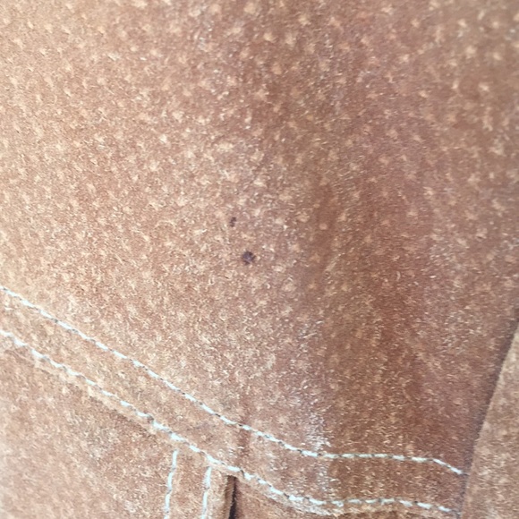 Brown suede jacket with snap buttons - Picture 10 of 12